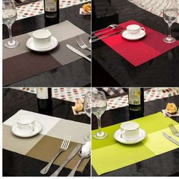 1pc Table Mats Kitchen Table Mats Dinning Waterproof Placemat 7 Colours Decoration PVC Table Cloth