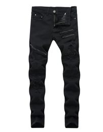 2018 autum big size jeans new men's MORE ZIP jeans denim ZIP HOLE pants casual streight leg jeans free shipping size 28-40 TX009-1