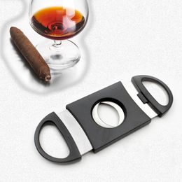 Double Blades Cigar Cutter Stainless Steel Sliver Plated Cigars Scissors Pocket Gadgets