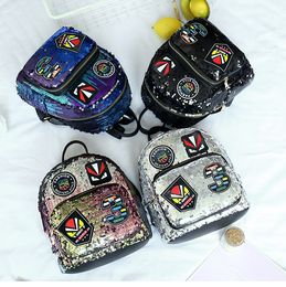 Fashion Girls Backpack Cartoon Sequins Embroidery Shoulders Bags Teenager Children School Bags Girls Leisure Travel Bags Christmas Gifts