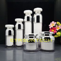 15ml 30ml 50ml 100ml Empty Acrylic Emulsion Essence Vacuum Pump Bottle 30g 50g Makeup Cream Jar Empty Cosmetic Container