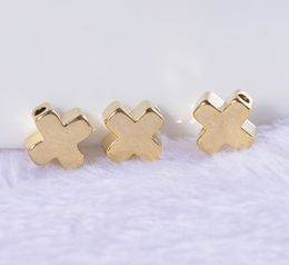 100pcs/lot Cross Bead Gold plated spacer Beads Jewerly Accessories for Jewelry Making 6mm