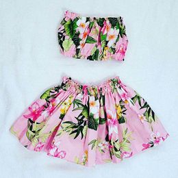 Neue Mädchen Blumenblumen Badebekleidung 2pc Sets Boob Tube Top+Blumenrock 1-3T Baby Kleinkinder süßer Strand Schwimmanzug kostenlos Versand Z11