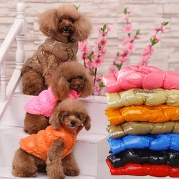 Hot sale warm Dog Coat thickening Pet clothing Pets Apparel cotton-padded clothes winter Leisure vest T3I0055