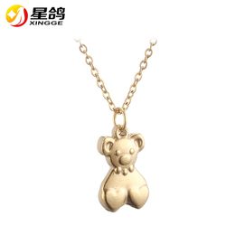 New Designs Animal Bears Necklace Gold Color Stainless Steel bear Necklace For women men gifts wholesales