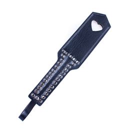 Sex Bondage Paddle with Hollow Heart Adult Games PU Leather Flogger Slave Fetish Bdsm SM Erotic Game Flirting Sex Toy for Couple