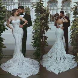 Mermaid Off Latest the Shoulder Sweetheart Lace Appliqued Bridal Wedding Gowns Sexy Bride Dresses Sweeart