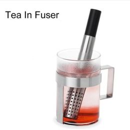Tea Strainer Stick Stainless Steel Pipe Design Mesh Tea Filter Coffee Teapot Tools Portable Tea Infuser Hot sales