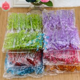 Wholesale 50pcs Crystal Bud Branches Artificial Flowers For Wedding Party Home Snow Decoration DIY Decorative Craft Fake Flowers