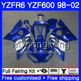 Body For YAMAHA YZF600 YZF R6 1998 1999 2000 2001 2002 230HM.34 YZF-R6 98 YZF 600 Stock blue hot sale YZF-R600 YZFR6 98 99 00 01 02 Fairings