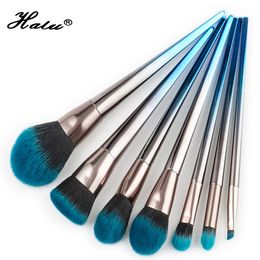 Halu Professional Makeup Brushes Set 7Pcs Blue Fire Flame Powder Foundation Eyeshadow Cosmetic Brush Set Kits
