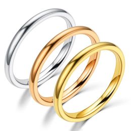 Fashion Simple Band Rings For Women Classic Design Jewellery New Arrival 3 Colours Stainless Steel Rings