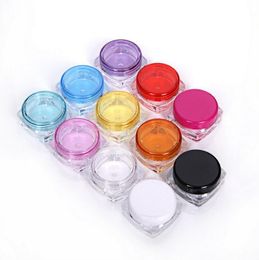 New 3G Square Cream Jars Empty Plastic Makeup Sub-bottling Small Cosmetic Sample Mask Container Canister LX3296