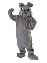 2018 Hot sale Cool Bulldog Mascot costume Gray School Animal Team Cheerleading Complete Outfit Adult Size