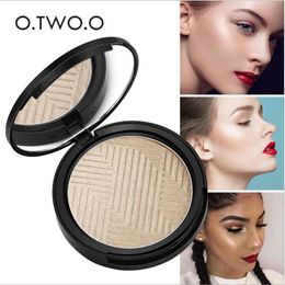 O.TWO.O Face Highlighter Powder Palette Makeup Shimmer Highlight Make Up Powder Cosmetics Hills Trimmer Bronzer 4 Colors