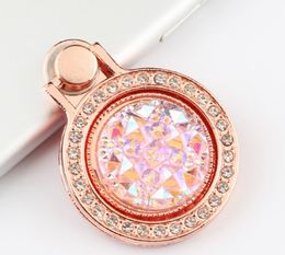 Diamond Finger Ring Holder Crystal Rhinestone Glitter Mirror Case With Gem Holders Stand For iphone X 6 7 8 plus Samsung