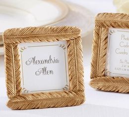 wedding Favour and wedding gift--Newest Style Resin Gold Feather Frame Baby shower Favours Photo Frame 100pcs/lot SN658