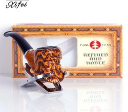 Resin pipe imitation wood carving introduction Philtre portable cigarette accessories