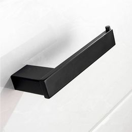 Square Base 304 Stainless Steel Black Roller Paper Holder Wall Mounted Toilet Tissue Holders without cover Bathroom Accessories