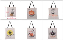 20pcs DHL New Halloween Sacks Bag Canvas Personalised Children Candy Gifts Bag Pumpkin Spider treat or trick Drawstring Bags SN472