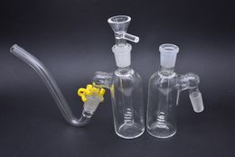 4.5" Mini Glass Bubbler Flare Mouthpiece Percolator Water Pipe Oil Rig Pipe 14mm Joint Pocker Small Bong With tobaccco smoking bowl