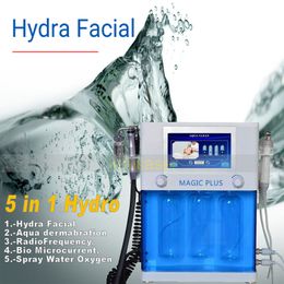 Portable 5 in 1 Hydra aqua peeling facial radiofrequency bio microcurrent spray water oxygen facial deep cleansing face lift skin tightening