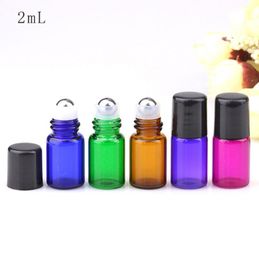 2 ML Roll On Perfume Bottle 4 Colors Roller Metal Roller Ball Bottle For Essential Oil Liquid Fragrance LX1275