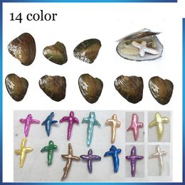 Cross Pearl Oyster 2019 New 14 mix Colors freshwater shell natural Cultured sea wateOyster Pearl Mussel Farm Supply Free Shipping wholesale