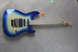 2013 New Arrival + Free Shipping + Factory Blue Burst Electric Guitar Maple Fingerboard