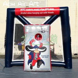 Custom door to door inflatable soccer shoot out gate football goal with removable stickers for USA