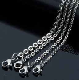 Large wholesale Thin 1.5mm 18 inch (45cm) on sale 100pcs/Lot Stainless steel Jewellery Flattened Oval Chain Welding Chain Women Necklace Silve