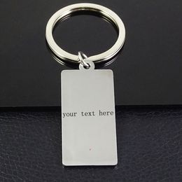 Qilmily Personalized Custom Engraved Name Key Chains Stainless Steel Army Dog Tag Key Rings for Women Men Jewelry Gifts