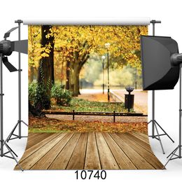 fallen leaves photography backdrops wooden floor big tree street backgrounds for photo studio for theater vinyl cloth 3d custom