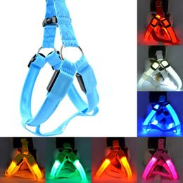 New Nylon LED Dog Harness Pet Cat Dog Collar Harness Vest Safety Lighted Dog Harness Small / Big / Large Size Wholesale