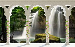 Home improvement 3D Wallpaper For Living room Modern wallpaper 3D Mural Waterfall scenery