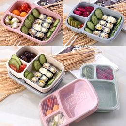 3 Grid Lunch Boxes With Lid Microwave Food Fruit Storage Box Take Out Container Dinnerware Sets have in stock WX9-301