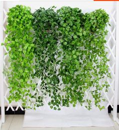 20pcs Artificial Ivy Garland Foliage Green Leaves Fake Hanging Vine Plant for Wedding Party Garden Wall Decoration Home Decor