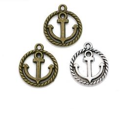 200Pcs alloy Anchor Antique silver bronze Charms Pendant For necklace Jewellery Making findings 18x16mm