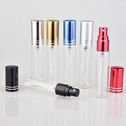 300pcs/Lot 10ML Portable Colorful Glass Perfume Bottle With Atomizer Empty Cosmetic Containers lin2881