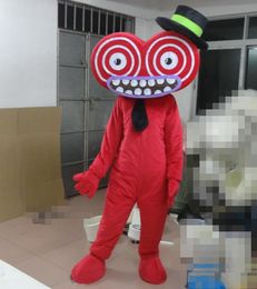 2018 Discount factory sale Black Hat Clow Party Costume xmas Red Heart Mascot Outfit Halloween Chirastmas Party Fancy Dress Mascot Costumes