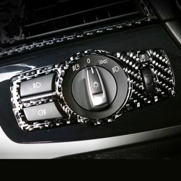 Carbon fiber Headlight switch frame decorative cover trim For BMW X3 F25 X4 F26 7 series Car interior accessories