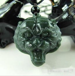 Wholesale - Fashion Natural Hetian Jade Tiger Necklace Pendant Hand-Carved Lucky Amulet Hot