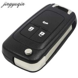 jingyuqin 20pcs/lot 2/3/4/5 Button Flip Folding Car Key Shell for Chevrolet Cruze Remote Key Case Keyless Fob Uncut HU100 Blade