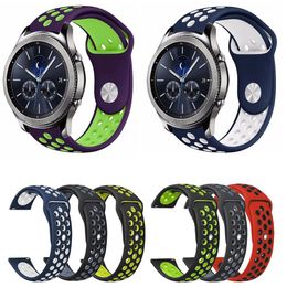 Watch Bands Dual Colors Silicone Sport Band For Gear S2 Classic Strap Breathable Bracelet 20mm