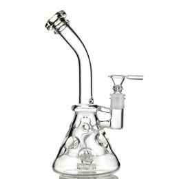 Glass Beaker Bongs Hookahs Showerhead Perc Fab Egg Recycler Bong 9 Inch Swiss Perc Dab Rig 4mm Thick Clear Waterpipe For Smoking MFE09 14 Female Joint