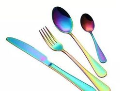 Stainless steel Gold Flatware Sets Spoon Fork Knife Tea Spoon Dinnerware Set Kitchen Bar Utensil 4 Style Sets