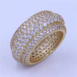 choucong Female ring Full 320pcs Diamonique cz Yellow Gold Filled 925 Sterling silver Engagement Wedding Band Ring for women