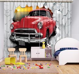 Customise Wall car Blackout Curtains 3D Curtains For Bedroom Living room Window Photo Curtain