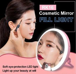 RK16 Multi-function LED mirrors 4 Levels Warm and White Light Cosmetic Mirror / Fill Light / with 40 LED 4 Colours 10 pcs/lot DHL