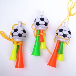 Free shipping 10 small football horns plastic toys Mini Refuel speaker Three-tone Promotional speaker
